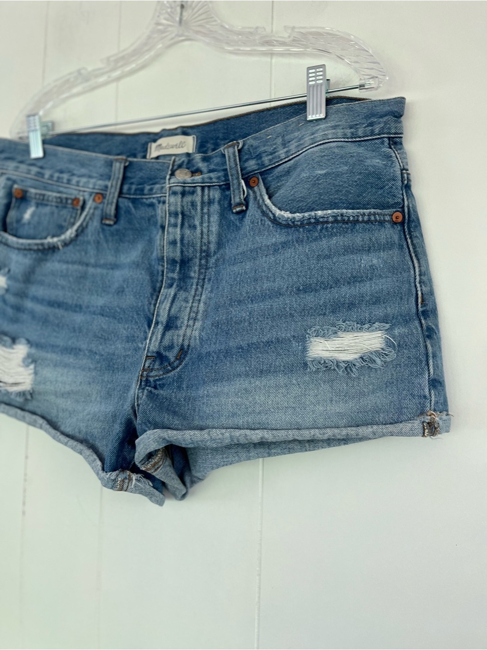Madewell‎ Relaxed Denim Shorts Blue Medium Wash Size 30 Jean Casual Classic Boho - Picture 7 of 15